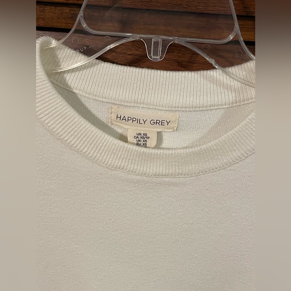 Happily Grey Women's Cream Crewneck Pullover Sweater - Picture 4 of 5